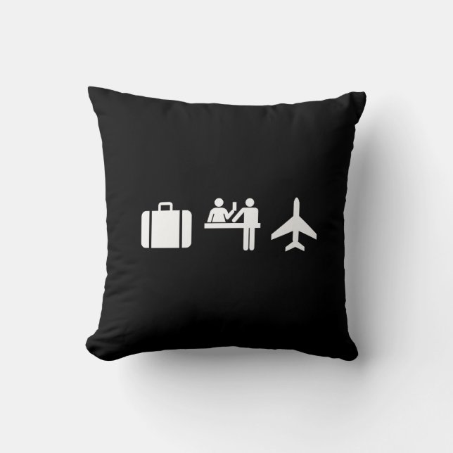 Wanderlust Pictogram Throw Pillow (Front)