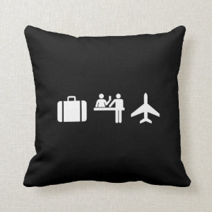 Wanderlust Pictogram Throw Pillow