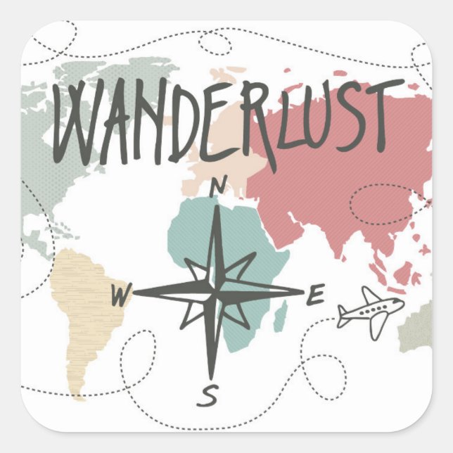 Wanderlust Square Sticker (Front)