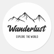 Wanderlust stickers round