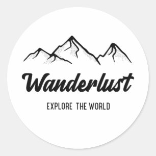 Wanderlust stickers round