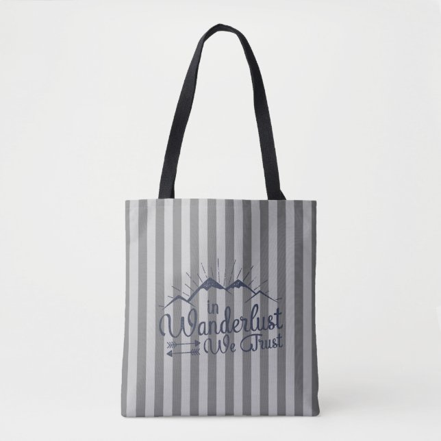 Wanderlust Striped Tote Bag (Front)