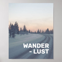 Wanderlust Travel Quote Pink Gray Nature Photo