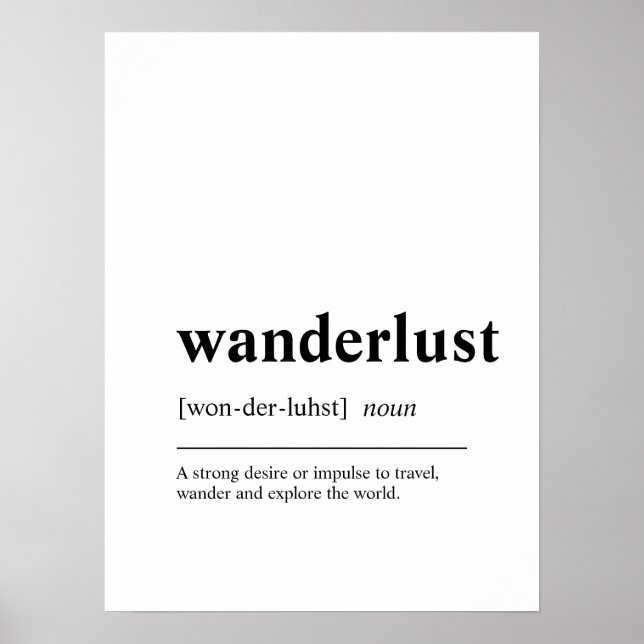 Wanderlust Travel Quote Poster (Front)