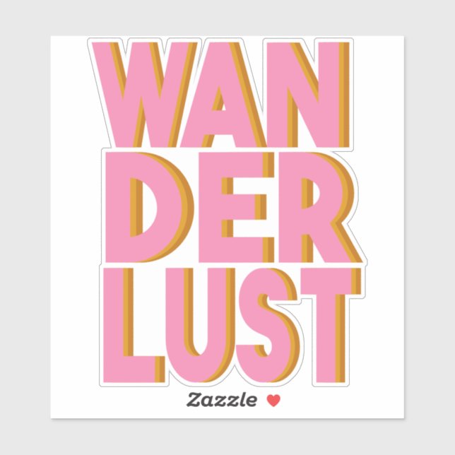 Wanderlust Travel Typography Design in Pink (Sheet)