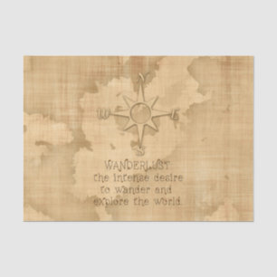 Wanderlust..." Travelling Quote on Vintage Paper