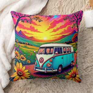 Wanderlust Van Sunset Art Cushion
