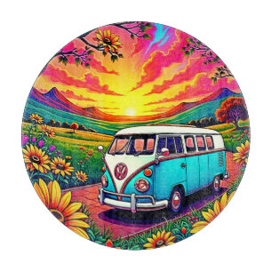 Wanderlust Van Sunset Art Cutting Board
