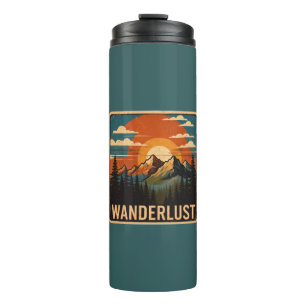 Wanderlust Vintage Mountain Water Bottle