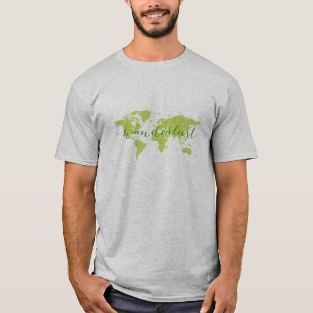 Wanderlust, world map T-Shirt (Front)