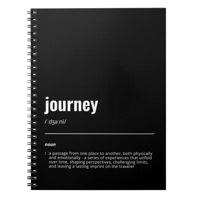 WanderTag - Journey Black Notebook (Front)