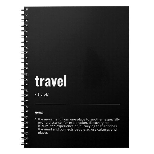 WanderTag - Travel Black Notebook (Front)