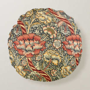 Wandle by William Morris, Vintage Textile Fine Art Round Cushion