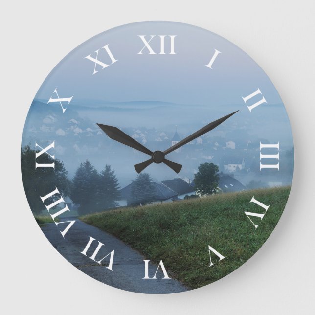 Wanduhr Herbstmorgen im Siegerland Large Clock (Front)