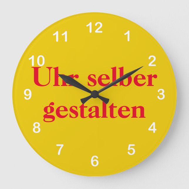 Wanduhr selber gestalten large clock (Front)