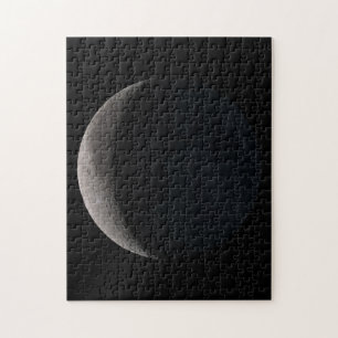 Waning crescent moon jigsaw puzzle