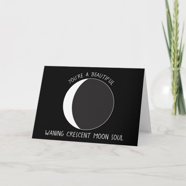 Waning Crescent MOON Phase Greeting Card (Front)