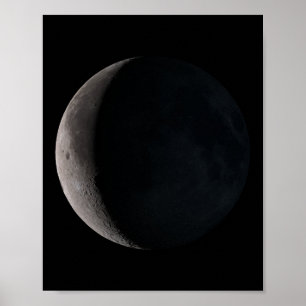 Waning crescent moon poster
