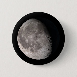 Waning gibbous moon 6 cm round badge