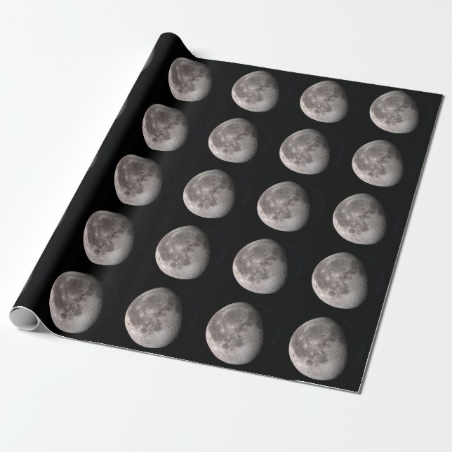 Waning gibbous moon phase NASA images  Wrapping Paper (Unrolled)