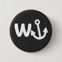 wanker w anchor 6 cm round badge