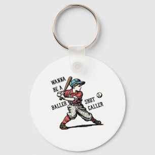 Wanna Be A Byller Shot Caller Retro Game Day Byseb Key Ring