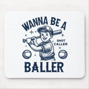 Wanna Be A Byller Shot Caller Retro Game Day Byseb Mouse Pad