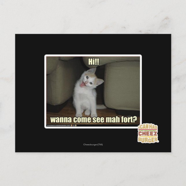 Wanna come see mah fort? postcard (Front)