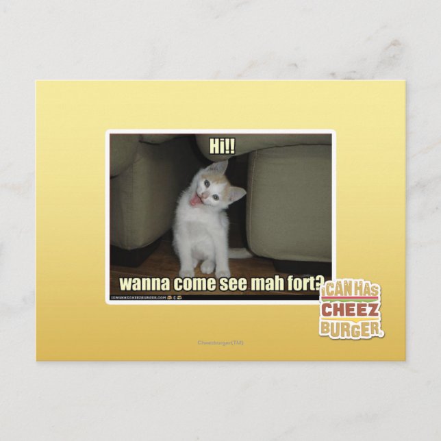 Wanna come see mah fort? postcard (Front)