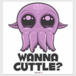 Wanna Cuttle Cute Cartoon Cuttlefish