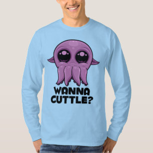 Wanna Cuttle Cute Cartoon Cuttlefish T-Shirt