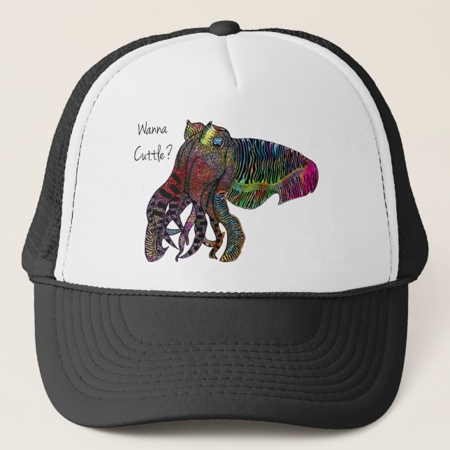 Wanna Cuttle Trucker Hat (Front)