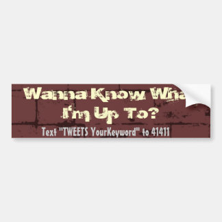 Wanna Know What I'm Up To? - Brick Bumper Sticker