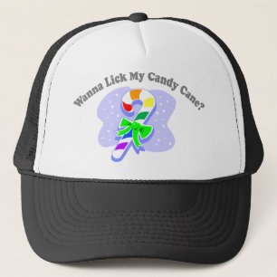 Wanna Lick My Candy Cane? (Rainbow Candy Cane) Trucker Hat
