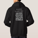 Wanna Marry Me QR Code On Back Funny Proposal Hoodie<br><div class="desc">Add a touch of humour to your proposal with our "Wanna Marry Me?" hooded sweatshirt. Customise the text and QR code, linking to your virtual proposal on Instagram, TikTok, or any social media. Perfect for engagements, birthdays, holidays, or as a funny addition to your collection. Pop the question in style....</div>