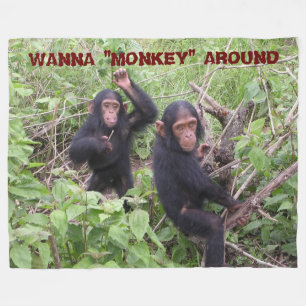 WANNA "MONKEY" AROUND FLEECE BLANKET