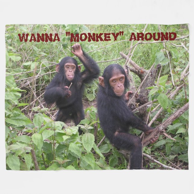 WANNA "MONKEY" AROUND FLEECE BLANKET (Front (Horizontal))