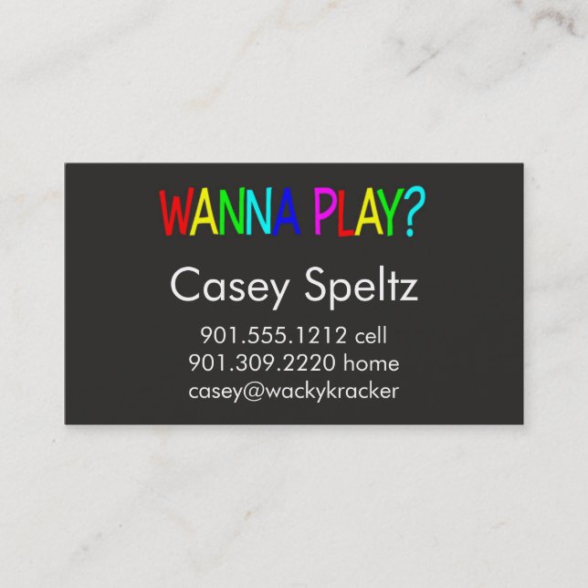Wanna Play Business Cards (Front)