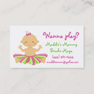 Wanna play? Mummy playdate card for baby girl.