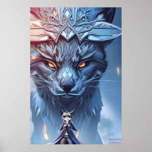 Wanna Play - Racoon Girl AI Fantasy Art Print