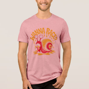 Wanna Race? Funny Ironic Snail Graphic T-Shirt Tri-Blend Shirt