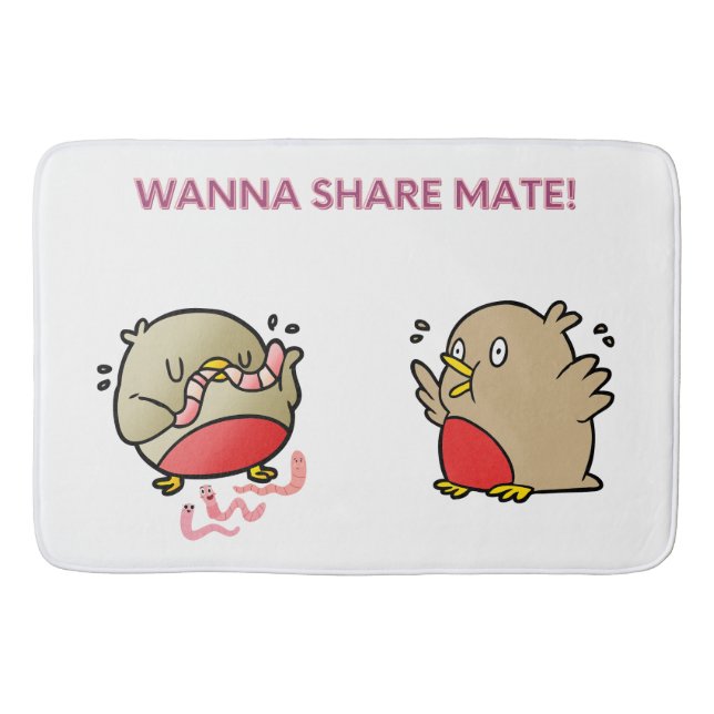 Wanna share mate! bath mat (Front)