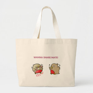 Wanna share mate! large tote bag