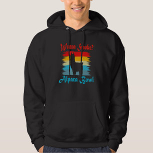 Wanna Smoke Alpaca Bowl Vintage Lama Retro Alpaca Hoodie