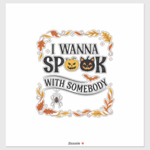 Wanna Spook Somebody Halloween Pumpkins Spider Bat