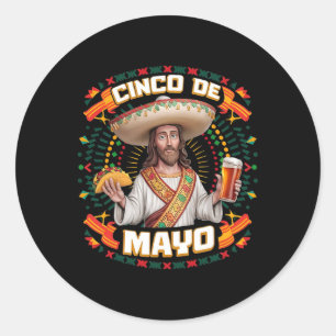 Wanna Taco Bout Jesus Cinco De Mayo For Men Women Classic Round Sticker