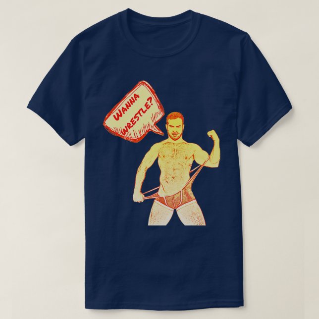 Wanna Wrestle Classic TShirt (Design Front)