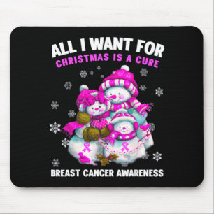 Want for Christmas is A - Breast Cancer Awareness Mouse Pad