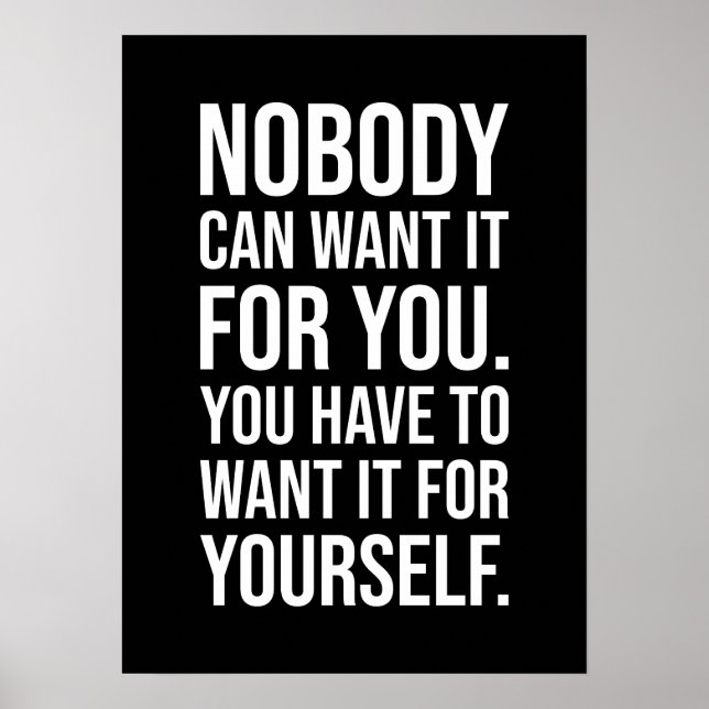 Want It For Yourself - Gym, Hustle, Success Poster (Front)