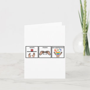 Want More Acceptance Sped Teacher Autism Awareness Card